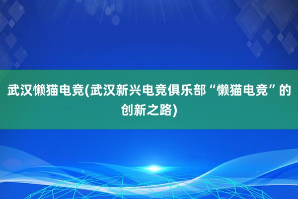 武汉懒猫电竞(武汉新兴电竞俱乐部“懒猫电竞”的创新之路)