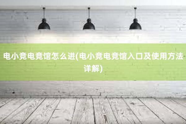 电小竞电竞馆怎么进(电小竞电竞馆入口及使用方法详解)