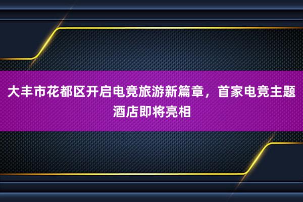 大丰市花都区开启电竞旅游新篇章，首家电竞主题酒店即将亮相