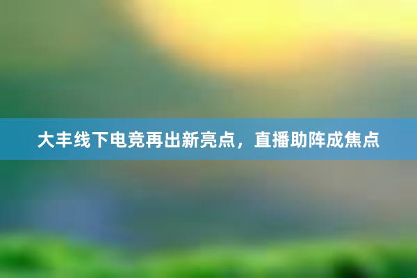 大丰线下电竞再出新亮点，直播助阵成焦点