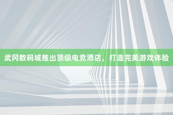 武冈数码城推出顶级电竞酒店，打造完美游戏体验