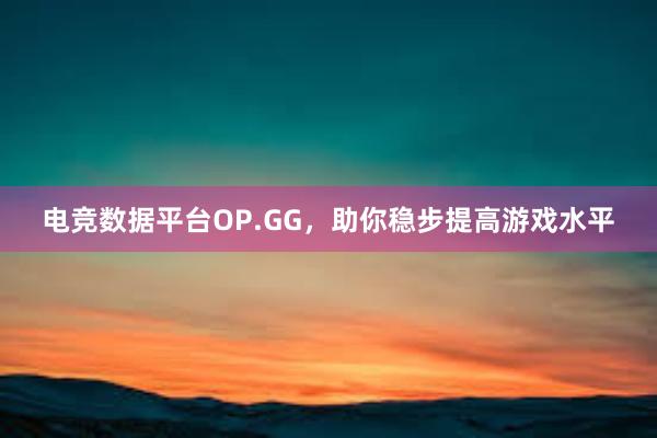 电竞数据平台OP.GG，助你稳步提高游戏水平