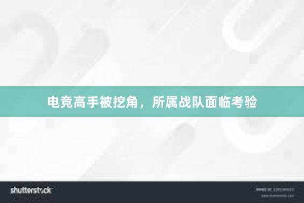 电竞高手被挖角，所属战队面临考验