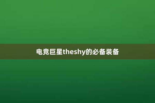 电竞巨星theshy的必备装备