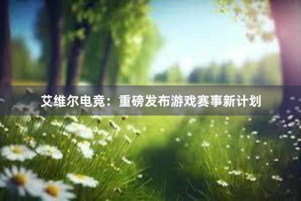 艾维尔电竞：重磅发布游戏赛事新计划