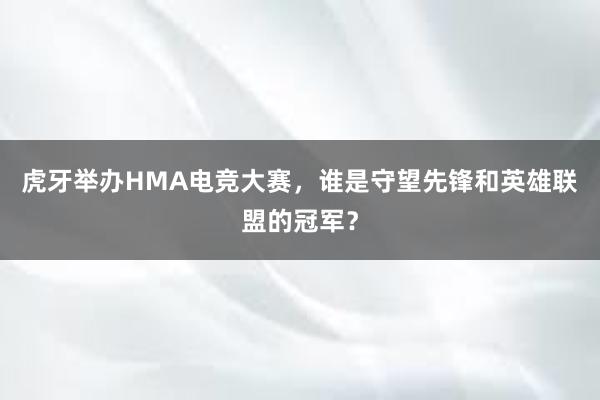 虎牙举办HMA电竞大赛，谁是守望先锋和英雄联盟的冠军？