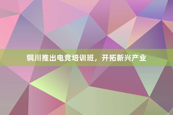 铜川推出电竞培训班，开拓新兴产业